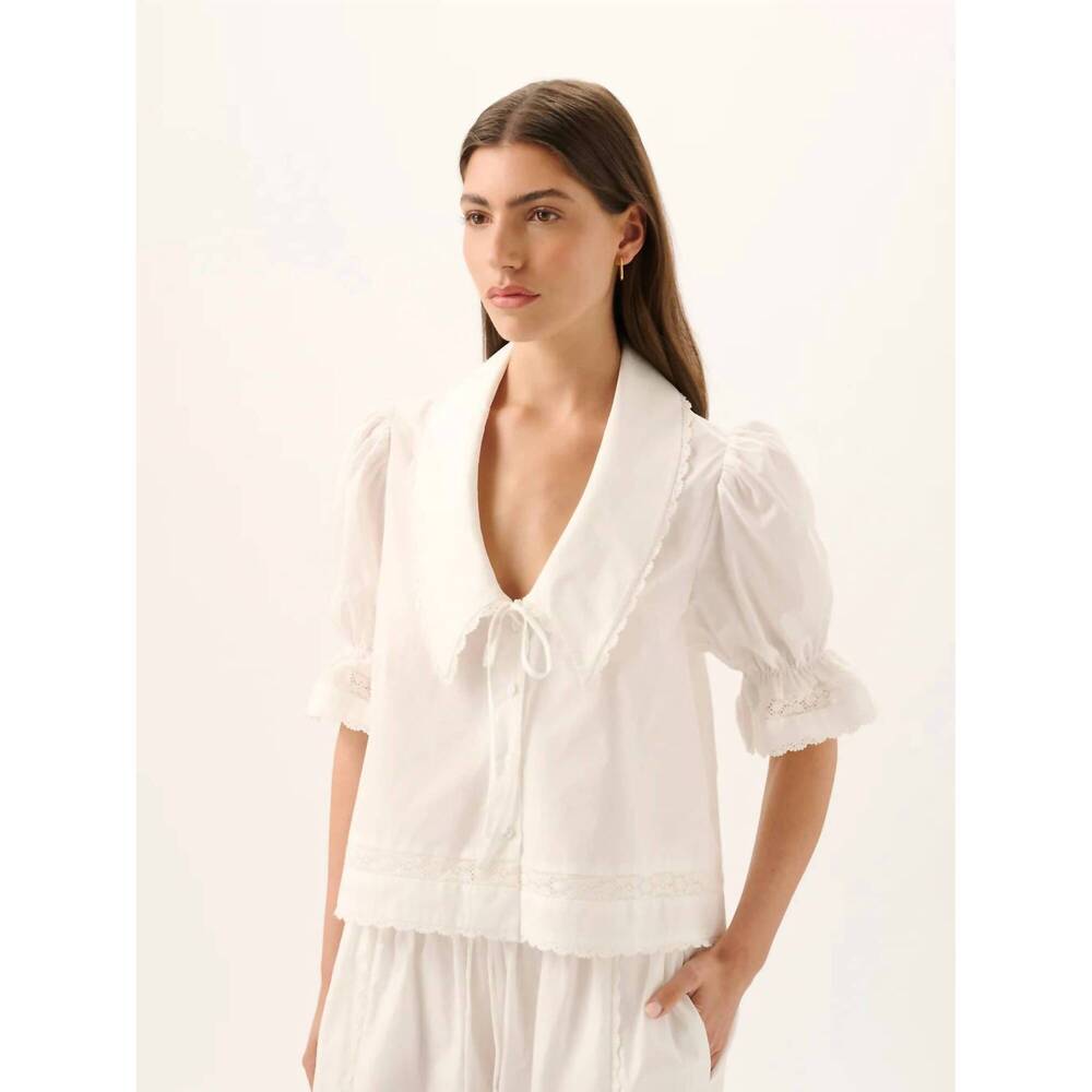 NEW ROAME maisie tie shirt in white